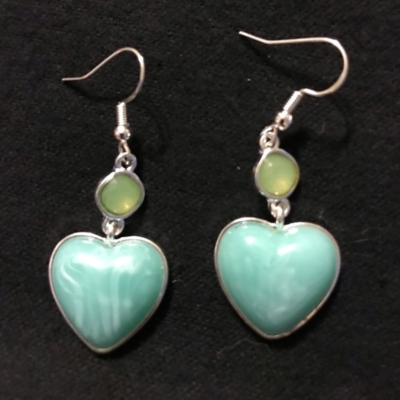 Amazonite & Green Tourmaline 💚 shaped Earrings - Picture 1 of 3